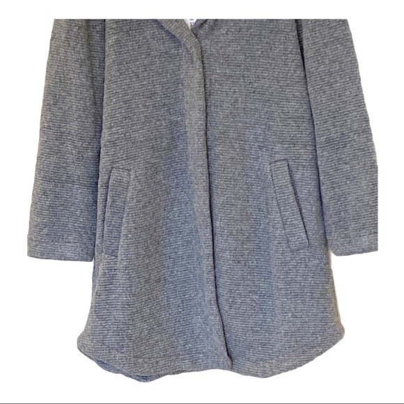 BB Dakota Ribbed Gray Hooded Jacket Coat - Picture 6 of 11
